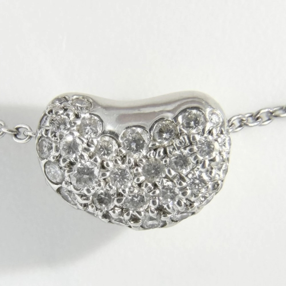 Tiffany Silver Diamond Bean Necklace View 4